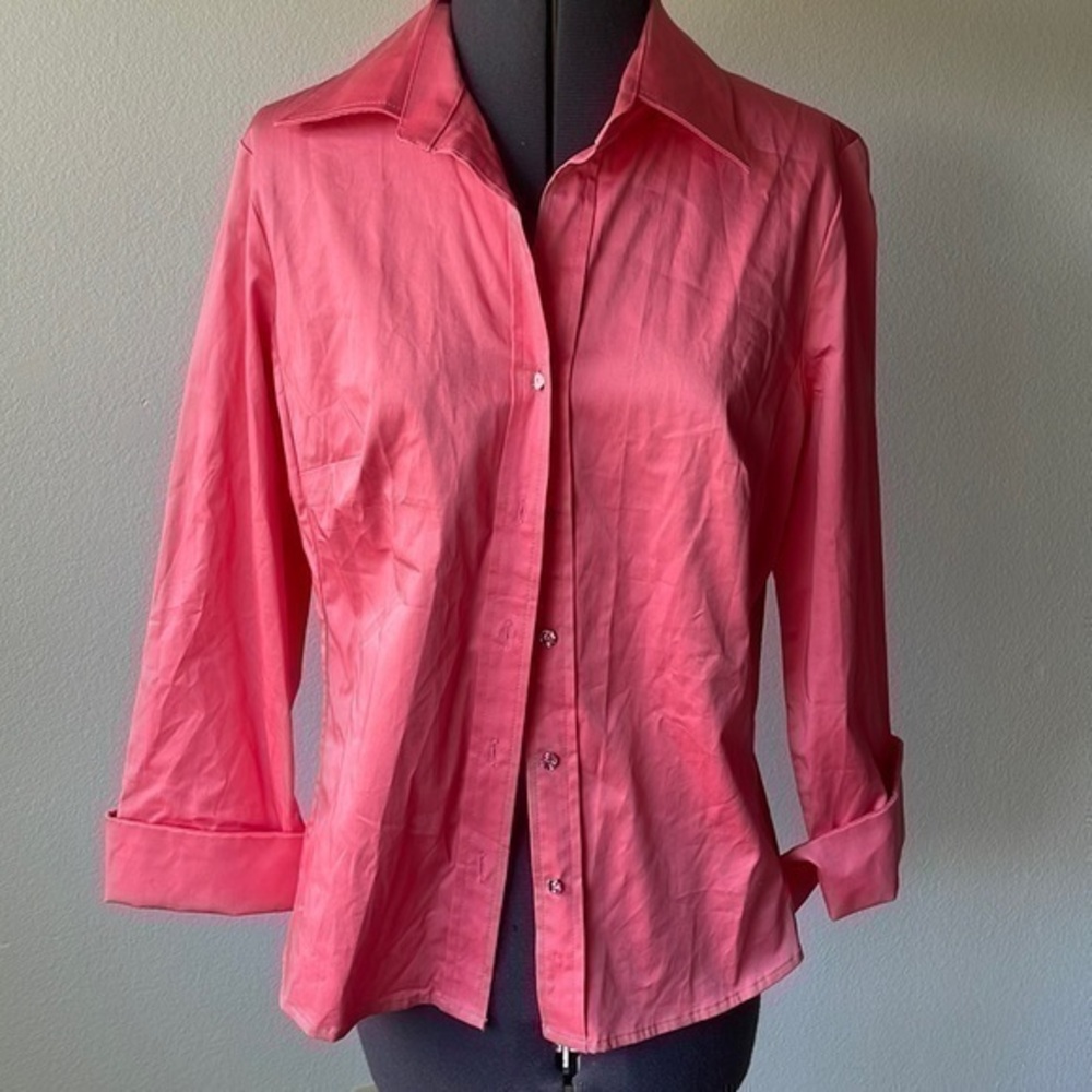 Christine Alexander Top coral button up size Small